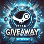 DALL·E 2025-01-26 09.05.02 - A visually engaging banner promoting a Steam Gift Card giveaway. The design features a clean and modern layout with a blue and black color theme. The