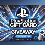 DALL·E 2025-01-26 09.22.05 - A professional and engaging banner for a PlayStation Gift Card giveaway. The design features a bold blue and white theme with the PlayStation logo at